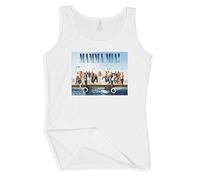 SMARTYPANTS Mamma Mia The Movie/Musical Inspired Womens Girls Graphic Vest Top (White, Large)