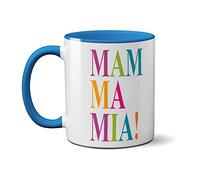 SMARTYPANTS Mamma Mia Word Art Mug - Movie Musical Fan Inspired Design - Gift for Her - Ceramic Coffee Tea Cup (Blue Prime)