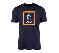 SMARTYPANTS Men's Oldi Man T-Shirt Top Tee - Novelty Joke Funny Old Age Elderly Birthday Christmas Father's Day Dad Daddy Father Grandad Grandpa Navy White Celebration Gift Present