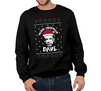 SmartyPants Merry Christmas Dave Jumper Sweatshirt Christmas Festive Xmas Santa Hat Rudolph Trotter Trigger Rodney 90's TV Show Film Gift Present 80% Ringspun Cotton 20% Polyester (5XL, Black Prime)