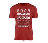 SmartyPants Nakatomi Corporation Christmas Party T-Shirt - Plaza Festive Xmas Eve 80's Detective Cinema Movie American Action Thiller Film Inspired Fan Top Tee Gift (XL, Red Prime)