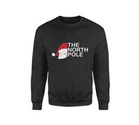 SMARTYPANTS North Pole Jumper Sweatshirt - Novelty Father Christmas Santa Claus Funny Merry Xmas Festive Eve Sports Outdoors Kids Childs Stocking Fillers Presents Gifts (Large, Black Prime)