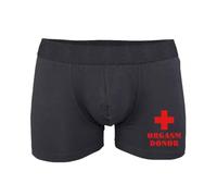 SmartyPants Orgasm Donor Mens Black Boxers Valentine's Day Boyfriend Husband Partner Spouse Love Hearts Cupid Fine Ass Bum Funny Fun Novelty Joke Rude Gift Present (Large, Black Prime)