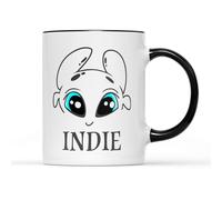 SMARTYPANTS Personalised Blue Eyed Dragon Mug - White Coffee Cup - Novelty Funny Rude Crude Explicit Fun Joke Merry Xmas Eve Festive Sack Jolly Stocking