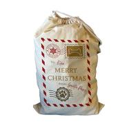 Smartypants Personalised Cat Christmas Sack Custom Santa Claws Pet Gift Bag Natural Cotton Canvas Drawstring Holiday Present Pouch for Cats Large Xmas Stocking Filler & Toy Storage Sack