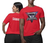 SMARTYPANTS Personalised Gladiator Name T-Shirt Top Tee - Adults Kids 90's TV Show Viper Apollo Giant Steel Diamond Dynamite Sabre Battle Present Gift (3XL, Red)