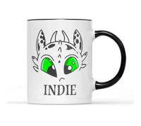 SMARTYPANTS Personalised Green Eyed Dragon Mug - White Coffee Cup - Novelty Funny Rude Crude Explicit Fun Joke Merry Xmas Eve Festive Sack Jolly Stocking
