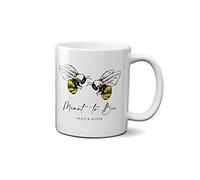 SMARTYPANTS Personalised Meant to Bee Mug - Cute Artistic Bumble Bee Novelty Gift Idea Tea Coffee Novelty Heavy Duty Handle Dino Coated Dishwasher/Microwave Safe Sublimation Ceramic (White)