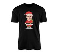 SMARTYPANTS Personalised Photo Santa Face T-Shirt Top Tee - Novelty Funny Silly Winter Father Christmas Helper Festive Xmas Eve Crimbo Work Office Party Presents Gifts