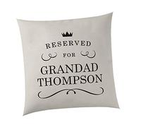 SmartyPants Personalised Reserved for... Cushion Cover - Add Any Family Member - Cute Novelty Gift Present - Home Living Room Bedroom - Chair Sofa Present Gift Birthday Christmas (Beige)