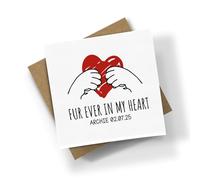 SMARTYPANTS Personalized Pet Sympathy Card, Fur Ever In My Heart Memorial, Customizable Rainbow Bridge Condolence Gift for Dog or Cat Owner