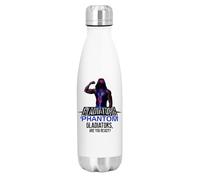 Smartypants Phantom Gladiators Water Bottle 500ml Insulated Stainless Steel Flask Official Style Merchandise Gift for Fans Gym Sports School Travel Reusable Leakproof Drinks Bottle White Silver