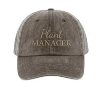 SMARTYPANTS Plant Manager Embroidered Cap - Funny Plant Lover Gift - Vintage Brown Brushed Cotton Adjustable Hat - Garden Enthusiast Gift