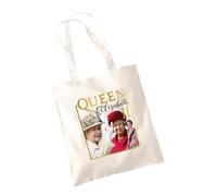 SmartyPants Queen's Platinum Jubilee Elizabeth II Tote Bag - British Royal Her Majesty 70 Years Anniversary 2022 Commemorative Souvenir Cotton Shopper Accessories Gift Present (Natural)