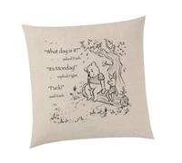 SMARTYPANTS Sarcastic Winnie the Pooh and Piglet Cushion Natural - SKETCH Novelty Cute Sweet Funny Rude Swear Quote Monday Best Friend Pig Bear Home Gifts Presents (Cover+Filling)