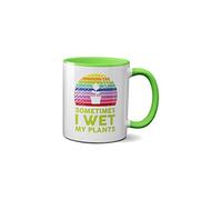 SMARTYPANTS Sometimes I Wet My Plants Mug- Ceramic Funny Joke Fun Silly Novelty Coffee Tea Heavy Duty Handle Dino Coated Dishwasher/Microwave Safe Sublimation Ceramic (Green