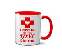 SmartyPants The Love Doctor Mug- Valentines Day Gifts Presents Ideas Friends Partners Wife (Red Handle)