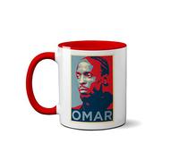 SMARTYPANTS The TV Series Wire Omar Little Portrait Mug - Ceramic Hot Cold Drinks Coffee Cup (Red Handle)