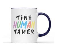 SmartyPants - Tiny Human Tamer Mug Tea Coffee Cup - Novelty Funny Humour Cute School Year Class Teach Pupil Best Star Teacher Fun Inspire Gift Present (Cobalt Handle Prime)