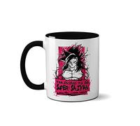 SMARTYPANTS Training to Go Super Saiyan Mug- Anime Gym Fitness Funny Parody Ceramic Present Large Heavy Duty Style Handle Dino Coated Dishwasher and Microwave Safe (Black Handle)