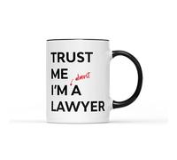 SMARTYPANTS Trust Me I'm Almost a Lawyer Mug - Funny Fun Novelty Joke Colleague Work Nearly Law Solicitor Barrister Bar University Cup Tea Coffee Gift Present (Black Handle)