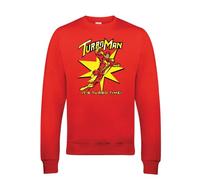SmartyPants Turbo Man Red Jumper Sweatshirt - Unisex Adults Kids Teens Jingle Bells Action Figure Man Comedy Festive Xmas Christmas Eve Classic Movie Film Cinema Gift Present (XL, Red)