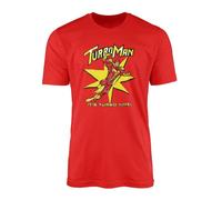 SmartyPants Turbo Man Red T-Shirt Top Tee - Unisex Adults Kids Teens Jingle Bells Action Figure Man Comedy Festive Xmas Christmas Eve Classic Movie Film Cinema Gift Present (4XL, Red)