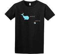 SMARTYPANTS Whale & Petunias Funny Hitchhikers Guide to The Galaxy Book TV Show Inspired Graphic T-Shirt (Small) Black