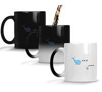 SMARTYPANTS Whale & Petunias Space Galaxy Hitchhikers Guide Inspired Ceramic Mug Coffee Cup Heavy Duty Handle Dino Coated Dishwasher/Microwave Safe Sublimation Ceramic (Colour Change)