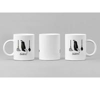 SMARTYPANTS Witch Three Sisters Graphic Art Emblem Mug - White Coffee Cup - Novelty Funny Rude Crude Explicit Fun Joke Merry Xmas Eve Festive Sack Jolly Stocking