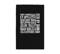SMARTYPANTS Yorkshire Sayings Tea Towel - Novelty Yorkshire Accent Words Funny Be Reight Chuffed Nora Ey Up! Duck Mardy Bum Flippn' Eck Home Kitchen Accessories Gift Present (Black Prime)