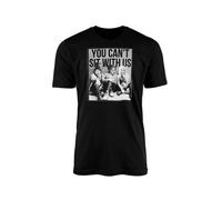 SmartyPants You Can't Sit with Us Black T-Shirt Top Tee - Fan Inspired Hocus Pocus Witch Coven Cauldron Potion Spell Funny Halloween Movie TV Film Cinema Gift Present (Medium, Black Prime)