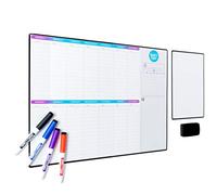 SmartyPlans Dry Erase Weekly Extra Thick Magnetic Calendar for Refrigerator: 17x13" Two Week Planner and 6x9" White Board, 4 Fine Tip Markers and Eraser with Magnets. Stain Resistant. Shipped Flat.