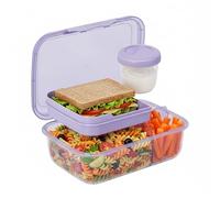 Smash 1.6L Bento Lunch Box with Tray & Leakproof Snack Pot | 3 Compartment Food Storage Container | School, Work & Travel
