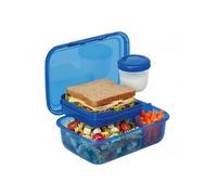 Smash 1.6L Bento Lunch Box with Tray & Leakproof Snack Pot | 3 Compartment Food Storage Container | School, Work & Travel