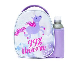 Smash 99% Unicorn Insulated Lunch Bag and 500ml Bottle, Purple,