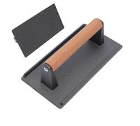 Smash Burger Press, Cast Iron Rectangle Bacon Press, Heavy-Duty Cast Iron Grill Press with Wood Handle, BBQ Grill Accessories for Meat Ribs Steaks Calamari Sandwich, 8.27 x 4.13in