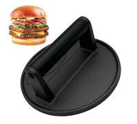 Smash Burger Press - Round Cast Iron Grill Press with Heat-Resistant Handle | Heavy-Duty Bacon, Steak & Sandwich Press for Flat Top Grills & Griddles | Barbecue Cooking Tool for Even Cooking &