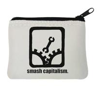 Smash Capitalism Throw A Wrench Into Gears Neoprene Coin Purse Pouch 10x11cm White