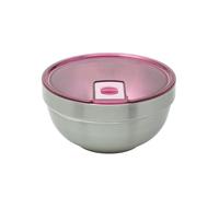 Smash Double Wall Microwave Safe Stainless Steel Bowl (Pink)