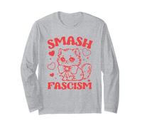 Smash Fascism, Funny Anti-Fascism Cat Long Sleeve T-Shirt