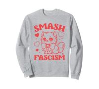 Smash Fascism, Funny Anti-Fascism Cat Sweatshirt