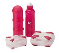 Smash Nude Food Movers by 20322 Rubbish Free Lunch Kit with Sandwich Box, Stealth Water Bottle, and Triple Snack Tube, Plastic, Pink