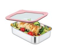Smash Stainless Steel Lunch Box with Glass Lid - 1.3 Litre Pink | Plastic Free| Microwave Safe | Dishwasher Safe | Good Design Award Winner 2025