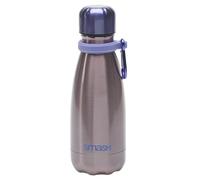 Smash Stainless Steel Single Wall 400ml Water Bottle with Carabiner, Pink/Purple