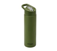 Smash Stainless Steel Water Bottle with Flip Top Lid and Straw - Olive 750ml