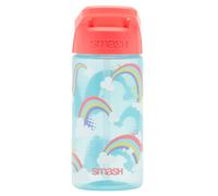 Smash Water Bottle 450ml Light Blue Rainbow Design
