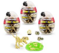 Smashers Dino Island Nano Egg (3 Pack), Collectible Toy, Explorer's Kit, Dinosaur Slime, Includes 3 Surprise Toys, Ages 3+