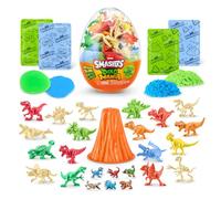 Smashers Dino Mania by ZURU - Collectible Transparent Dino Egg Packed with Over 30 Prehistoric Surprises, Including Dino Figures, Slime, and Buildable Accessories for Boys