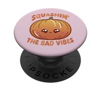 Smashin' The Bad Vibes Pumpkin Kawaii Cute Funny PopSockets Adhesive PopGrip